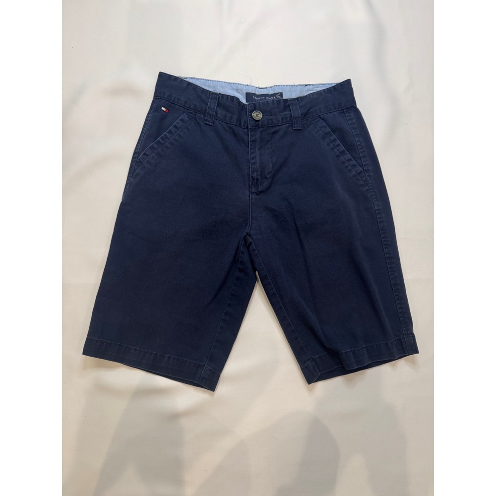 Tommy Hilfiger Chino Shorts Kids Size 14 Navy Blue Good Condition Preppy Twill